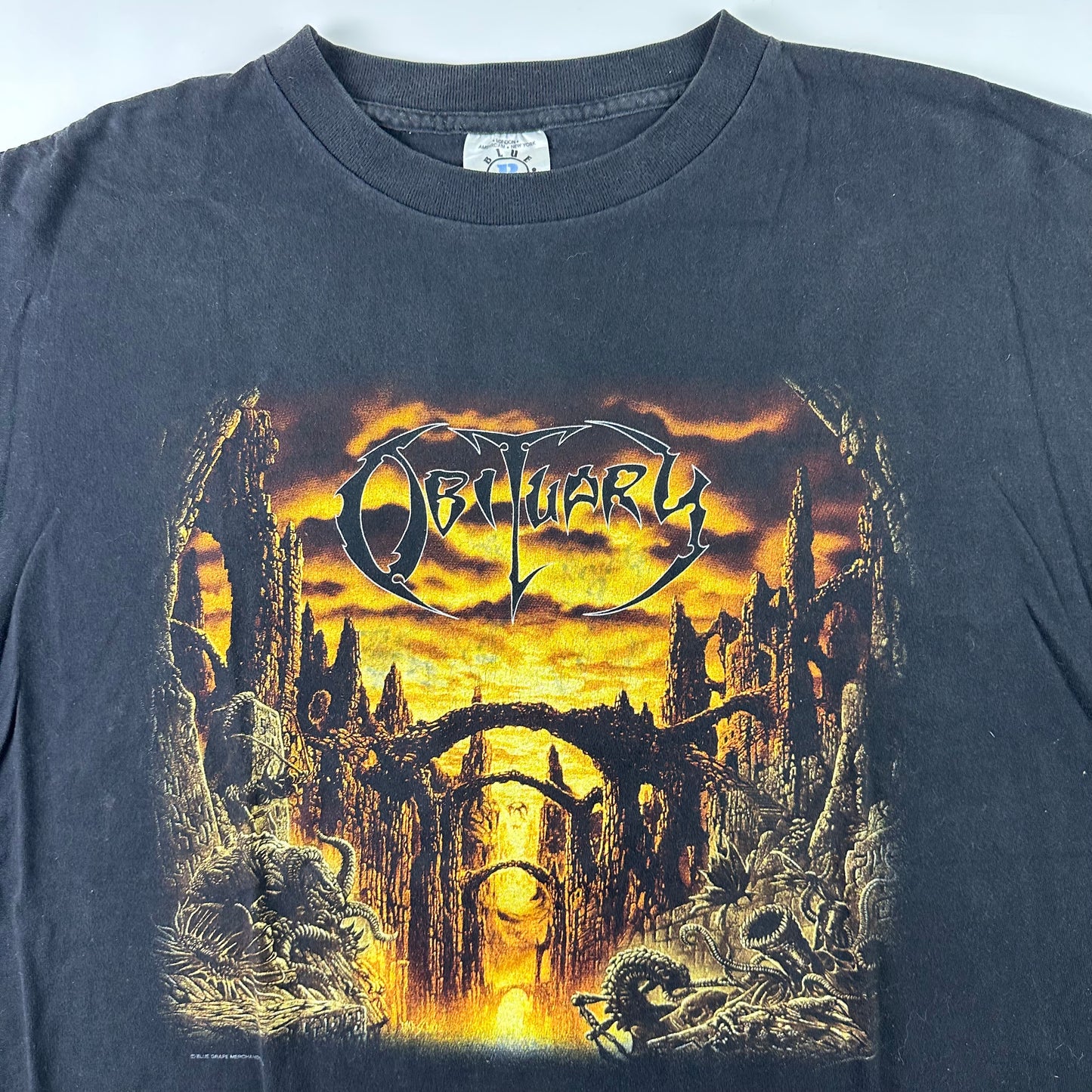 Vintage 90s Obituary Shirt XL Signed