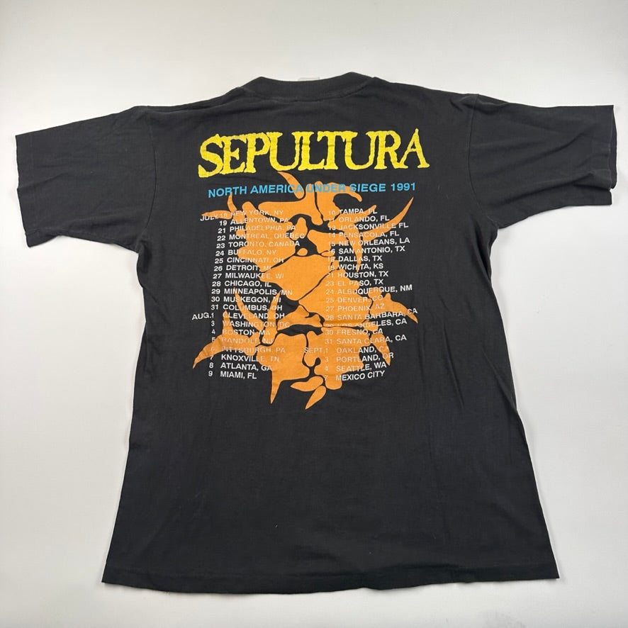 Vintage 1991 Sepultura Shirt Large Under Siege