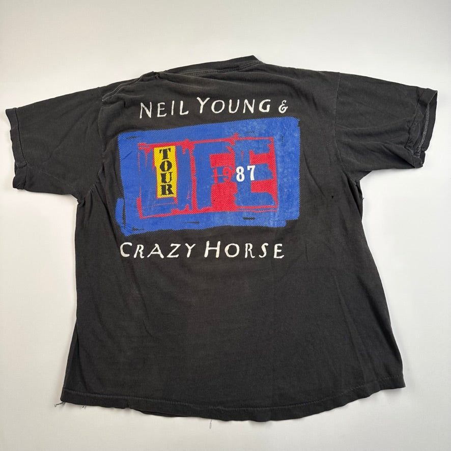 Vintage 1987 Neil Young & Crazy Horse Shirt Medium Life