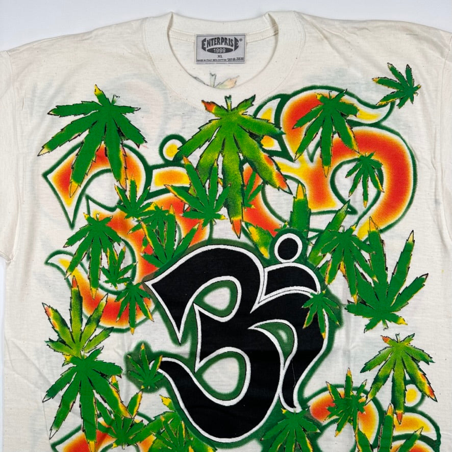 Vintage 90s Weed Shirt XL All Over Print