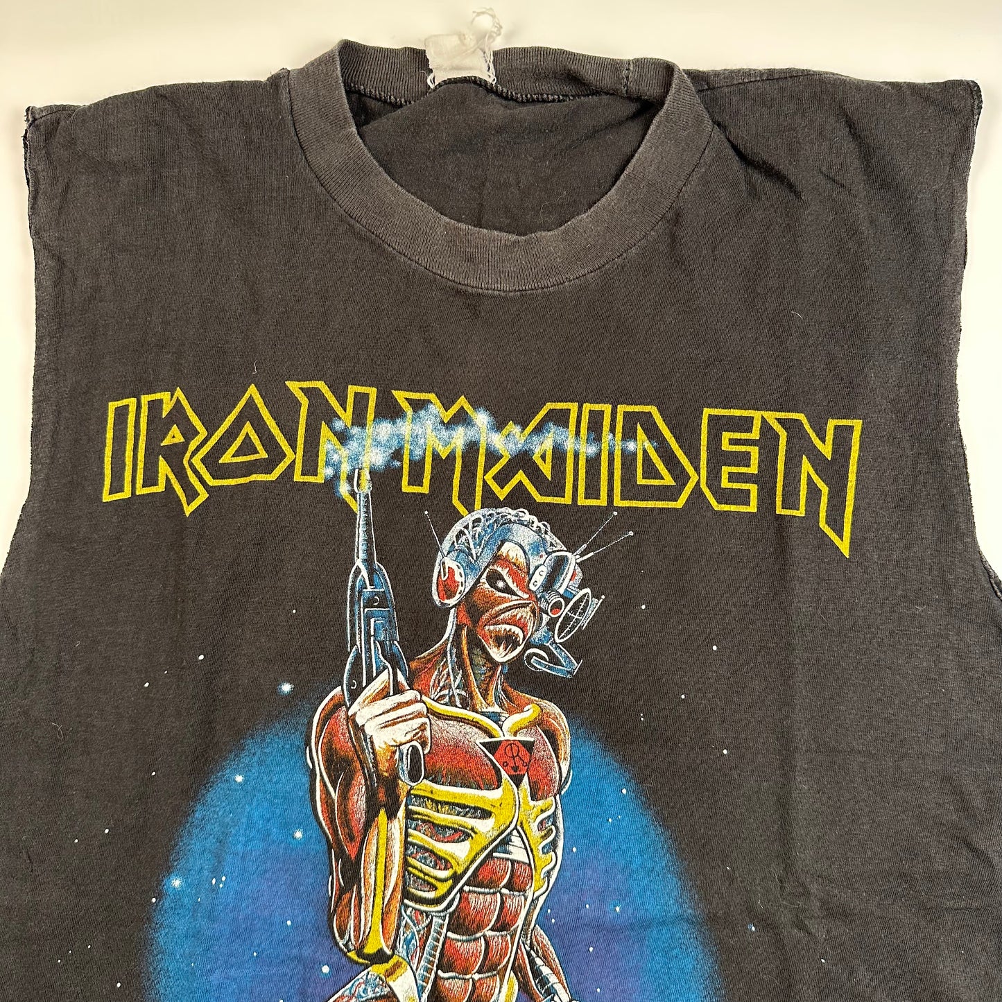 Vintage 1986 Iron Maiden Sleeveless Shirt Medium Somewhere In Time