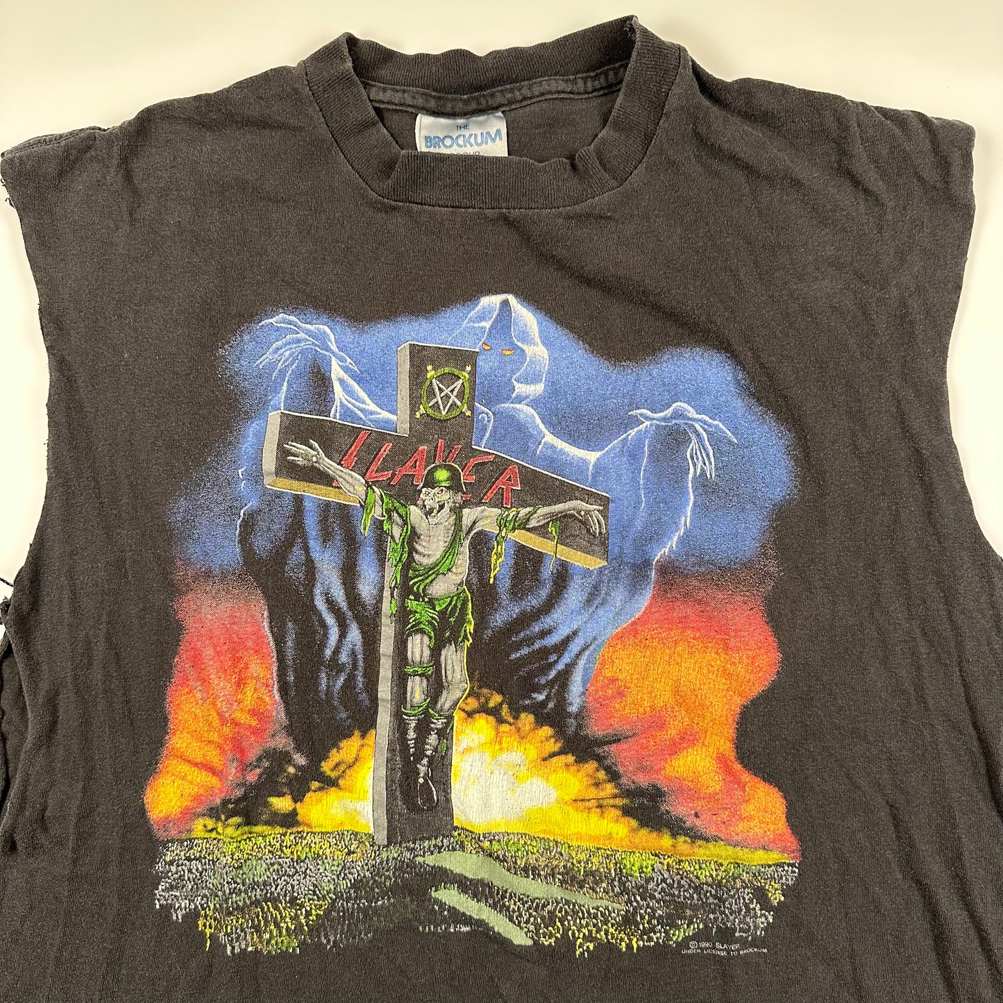 Vintage 1991 Slayer Sleeveless Shirt LargeTouring In The Abyss