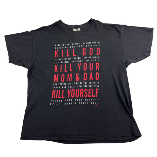 Vintage 1994 Marilyn Manson Shirt XL Kill God Kill Your Mom & Dad