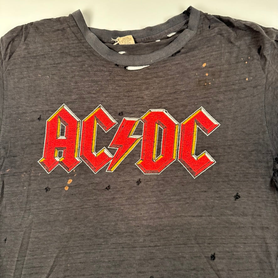 Vintage 1980 AC/DC Shirt Large Back In Black