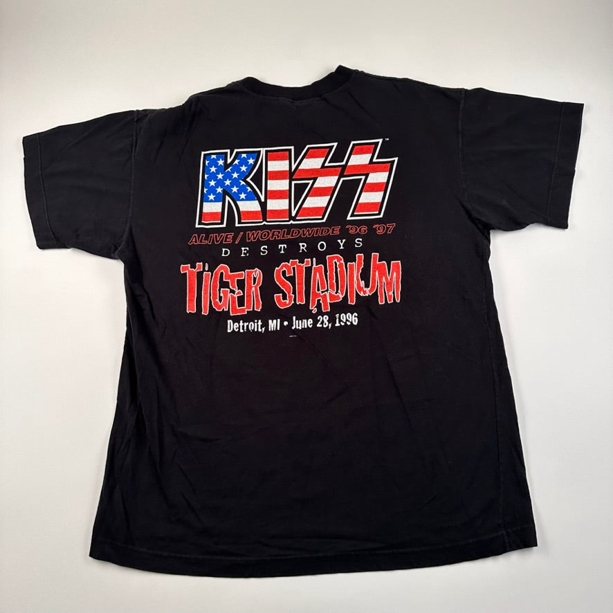 Vintage 1996 Kiss Shirt XL Tiger Stadium