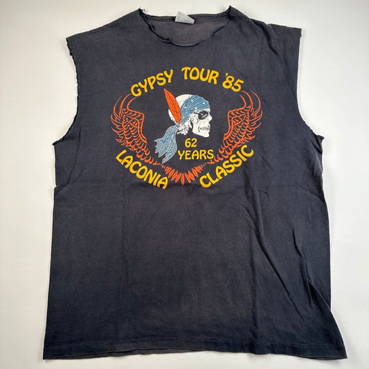 Vintage 1985 Gypsy Tour Sleeveless Shirt XL Biker Laconia Classic