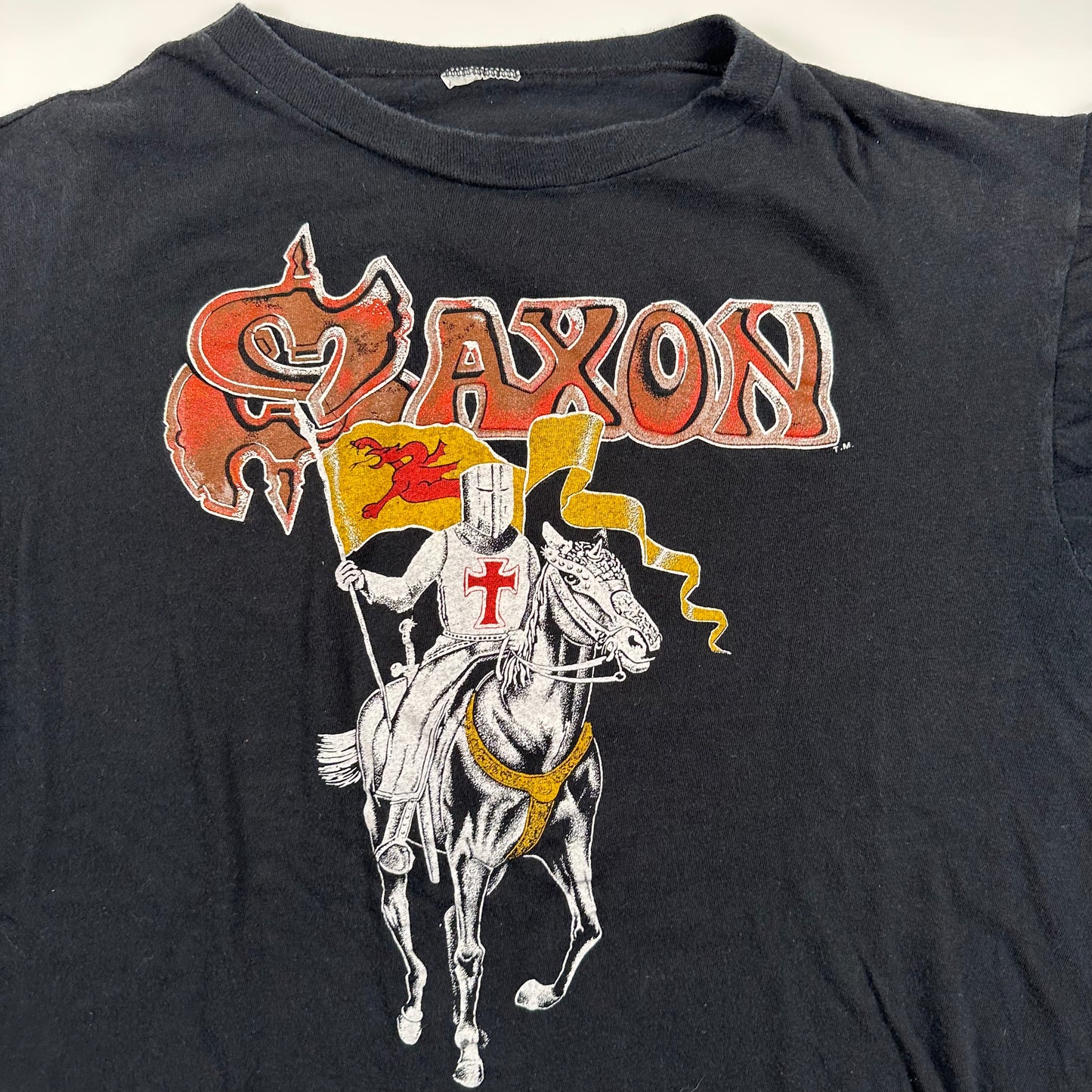 Vintage 1984 Saxon Shirt Medium World Crusader