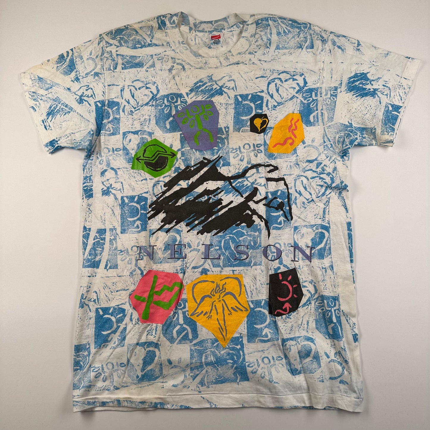 Vintage 1990 Nelson Shirt XL All Over Print