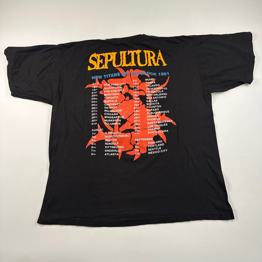 Vintage 1991 Sepultura Shirt XL New Titans On The Block