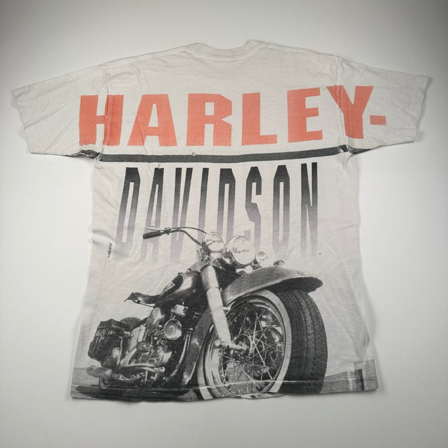 Vintage 90s Harley Davidson Shirt XL All Over Print