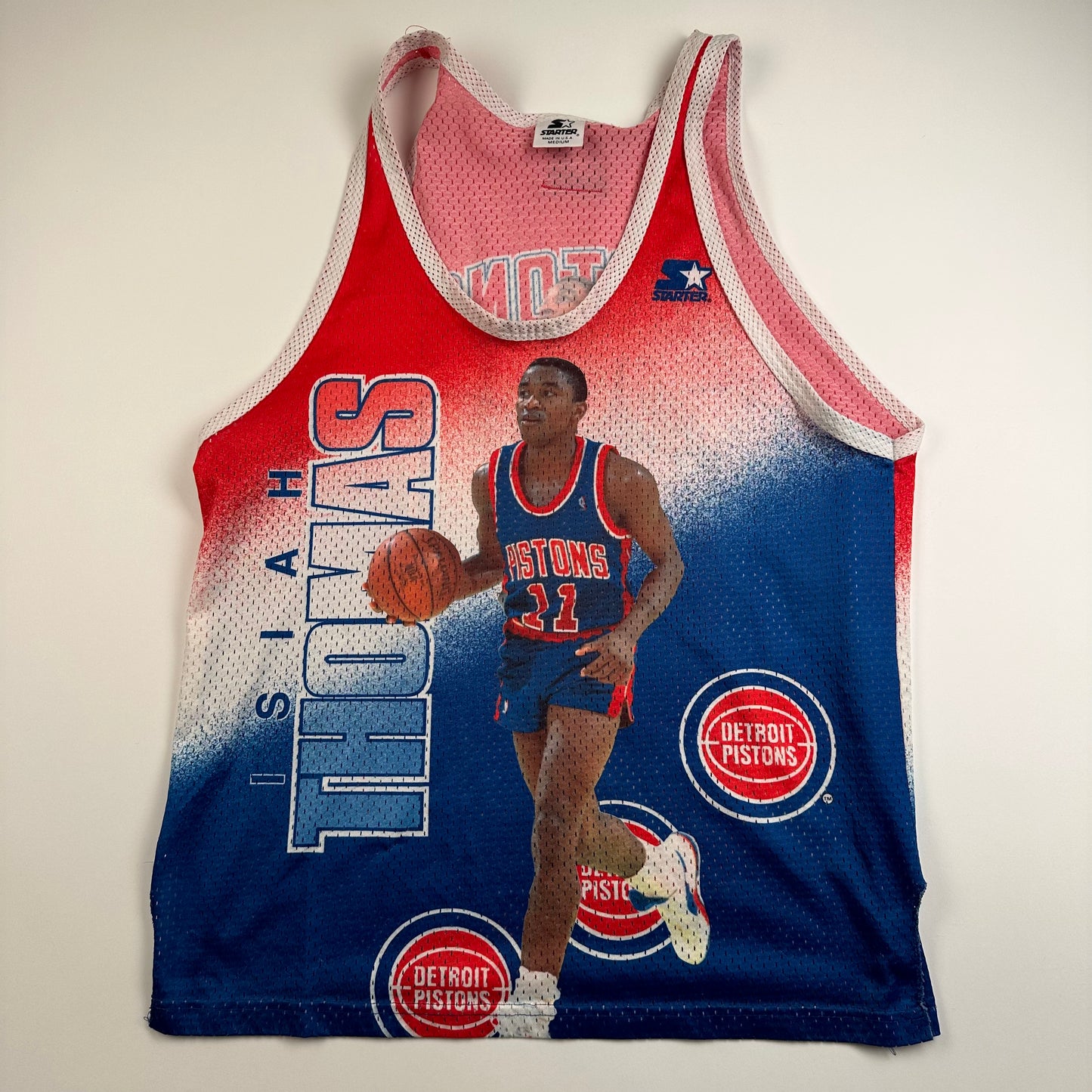 Vintage 90s Isiah Thomas Detroit Pistons Jersey Medium