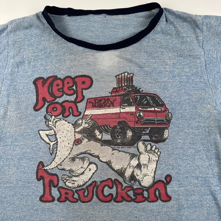 Vintage 1973 Keep On Truckin Ringer Shirt Medium Robert Crumb