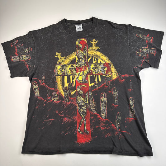 Vintage 1991 Slayer Shirt XL All Over Print