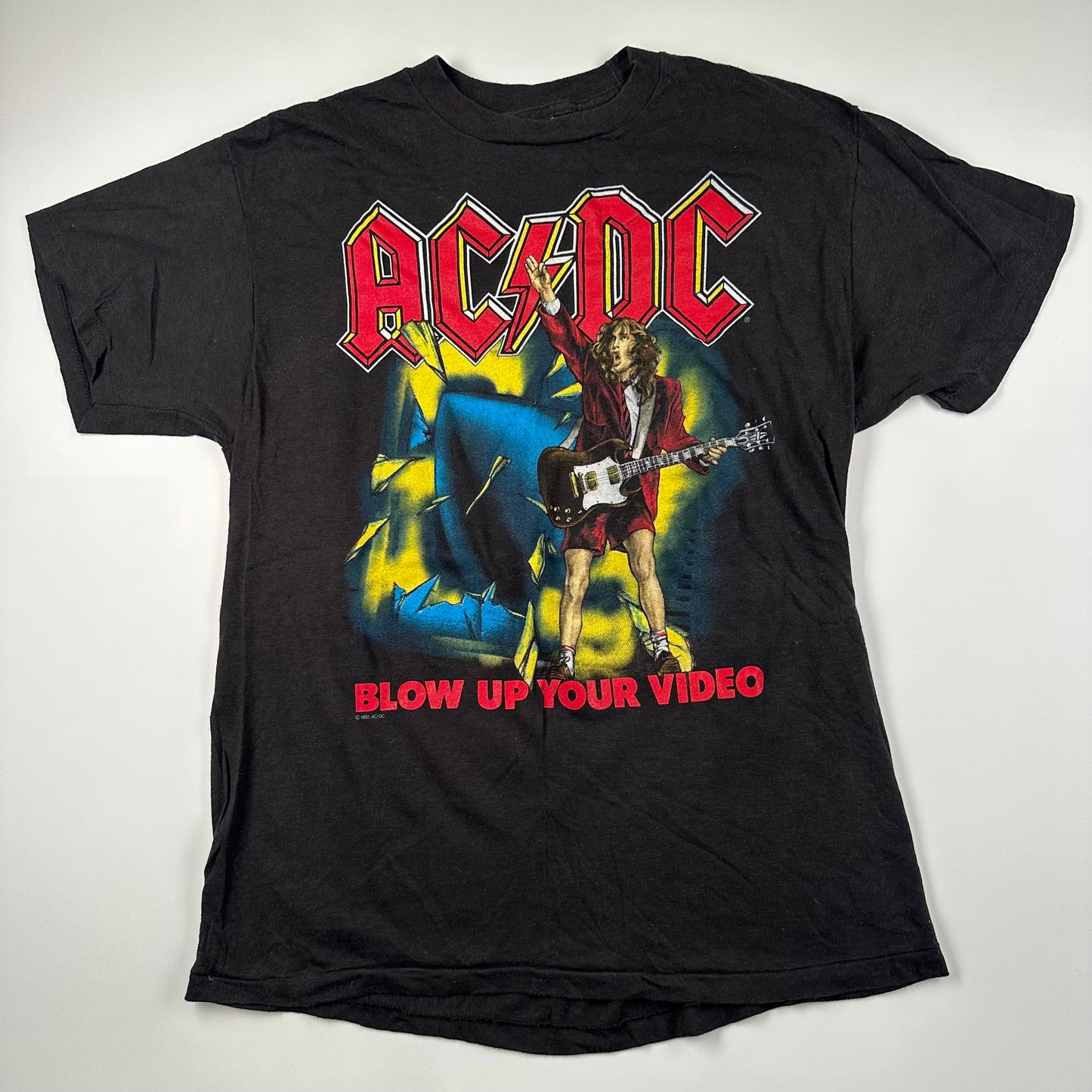 Vintage 1988 AC/DC Shirt XL Blow Up Your Video