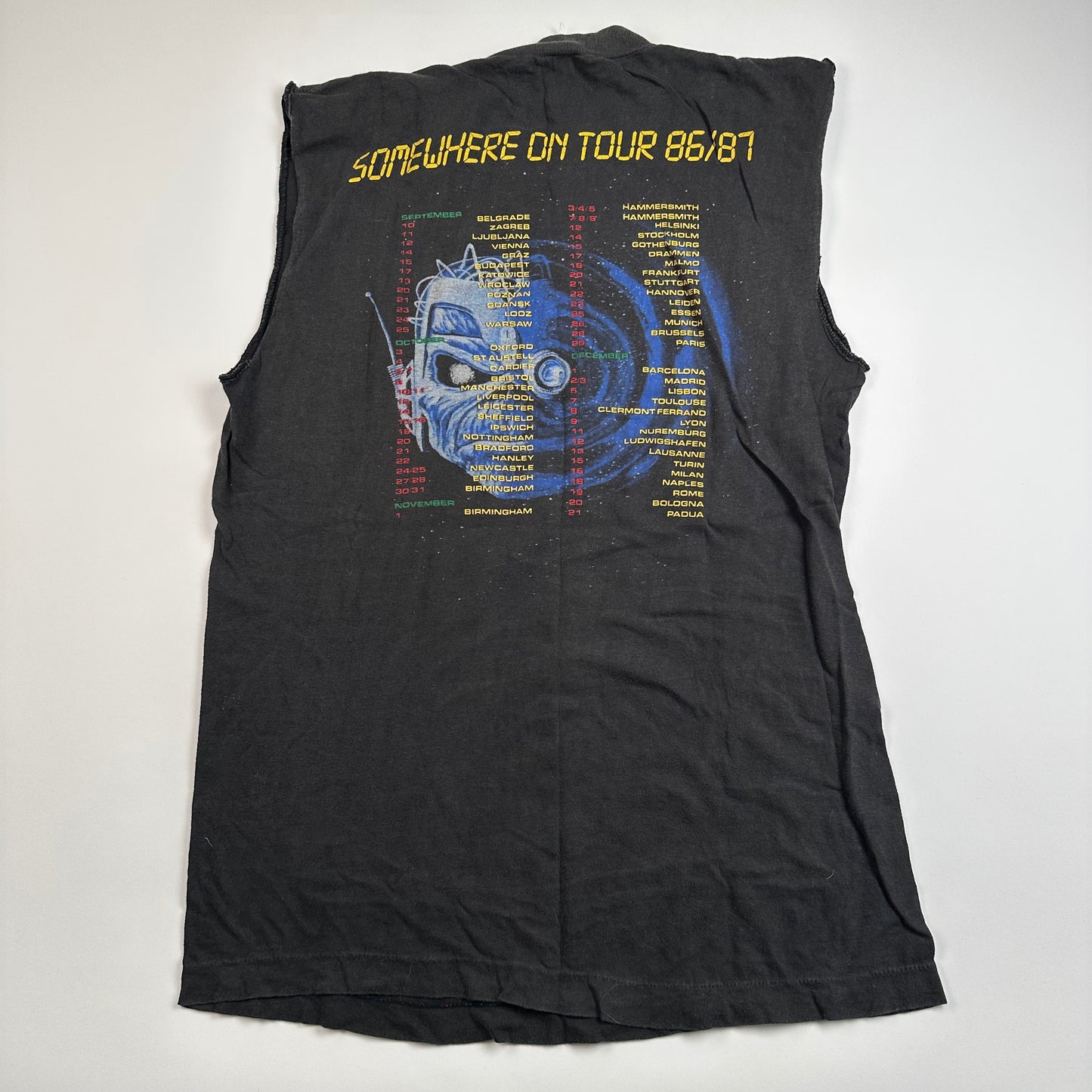 Vintage 1986 Iron Maiden Sleeveless Shirt Medium Somewhere In Time