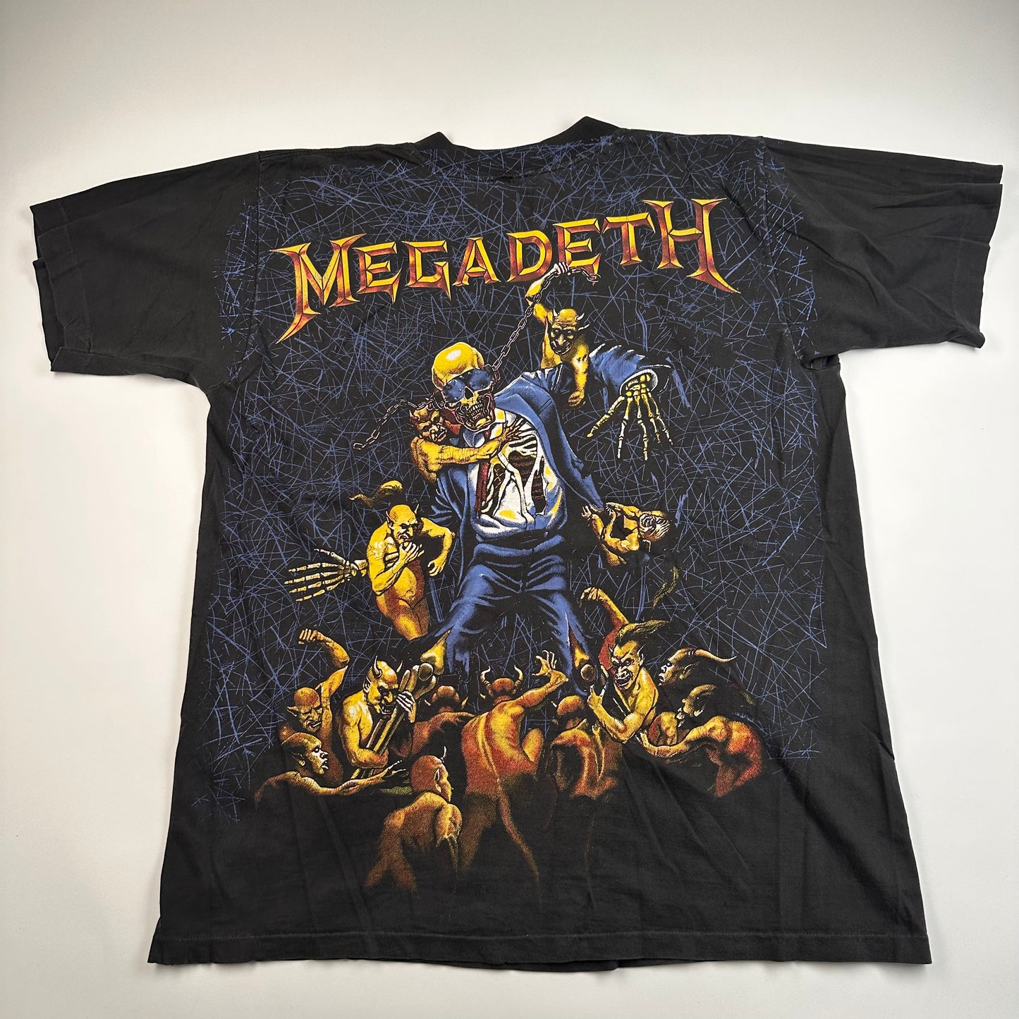 Vintage 90s Megadeth Shirt XL All Over Print