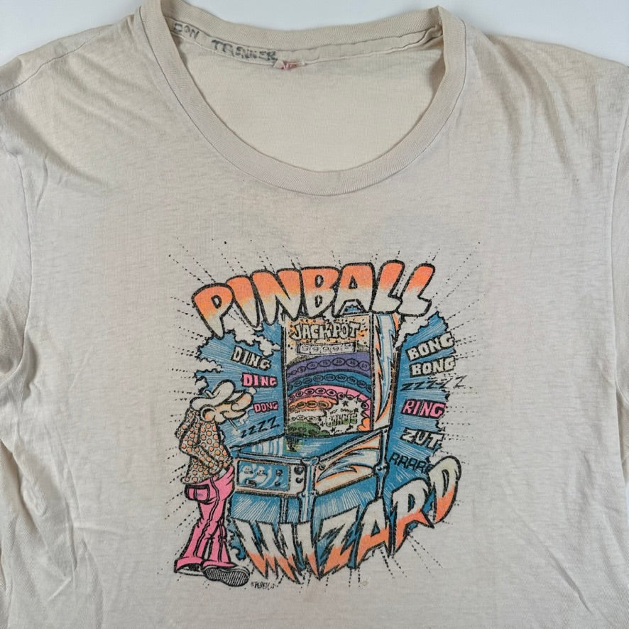 Vintage 70s Pinball Wizard Shirt Medium Let's Get Stoned