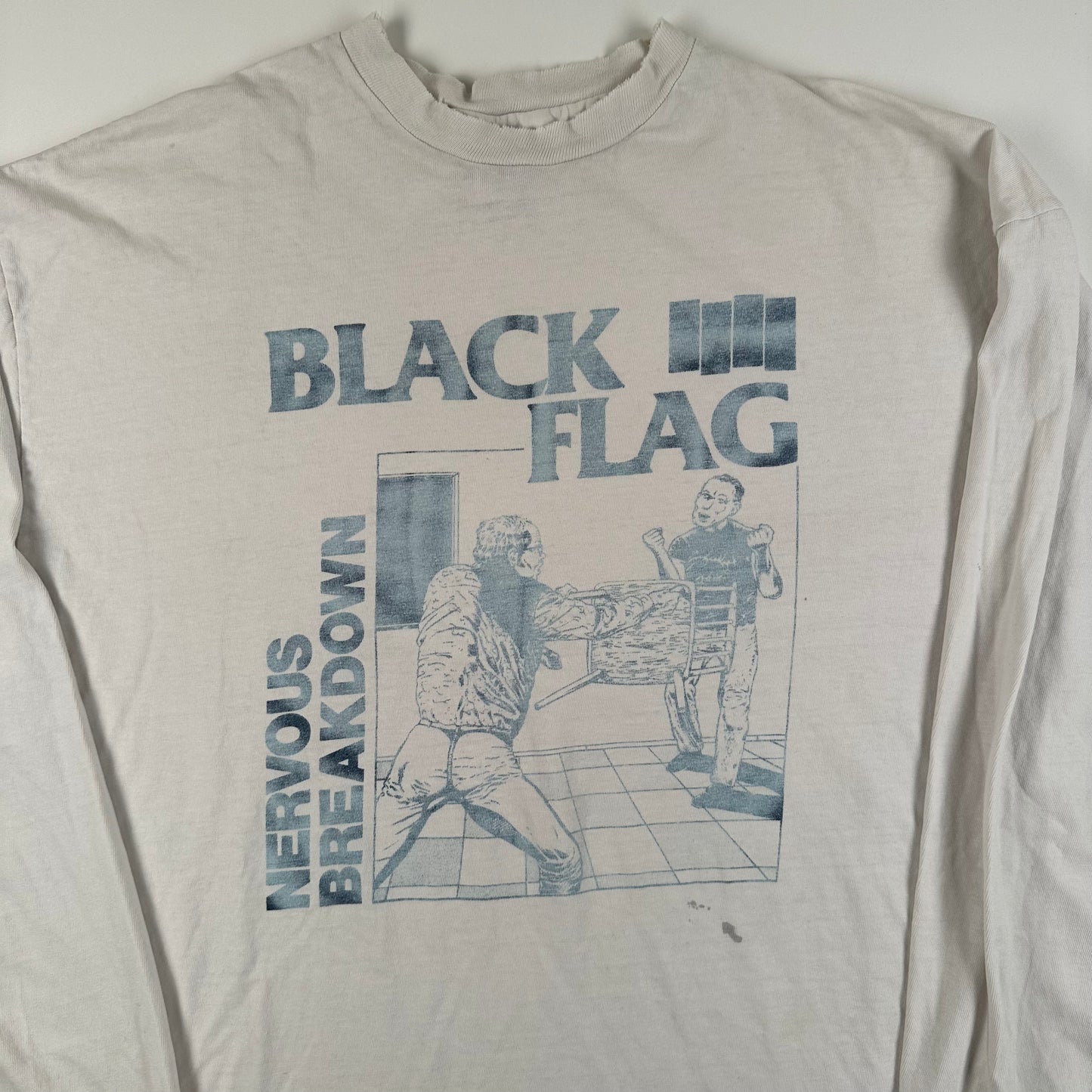 Vintage 90s Black Flag Long Sleeve Shirt XL Nervous Breakdown