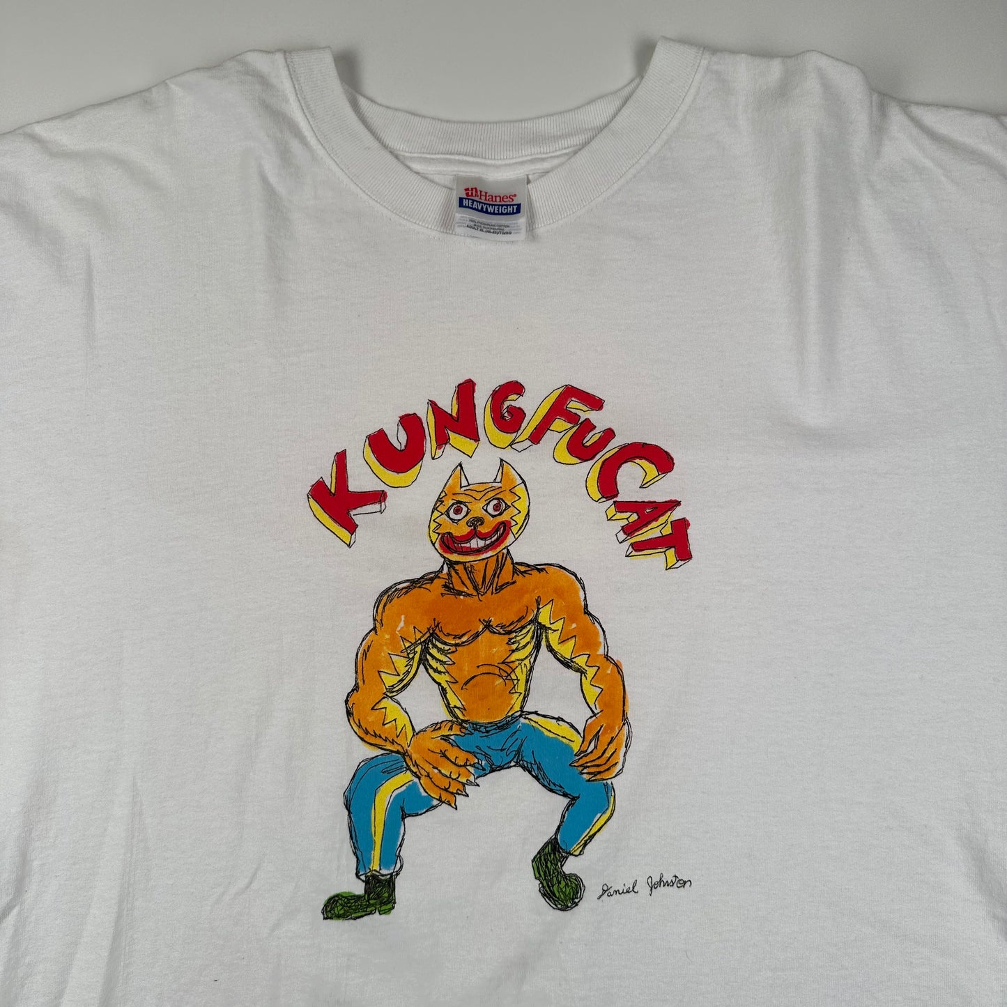 Vintage 2000s Daniel Johnston Shirt XL Kung Fu Cat