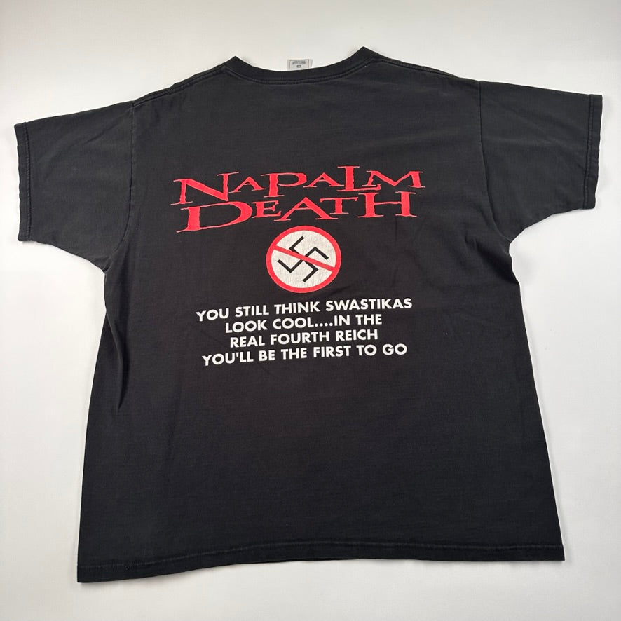 Vintage 90s Napalm Death Shirt XL Nazi Punks F*ck Off