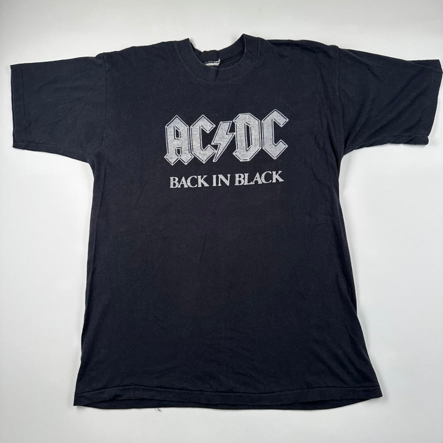 Vintage 80s AC/DC Shirt Medium Back In Black