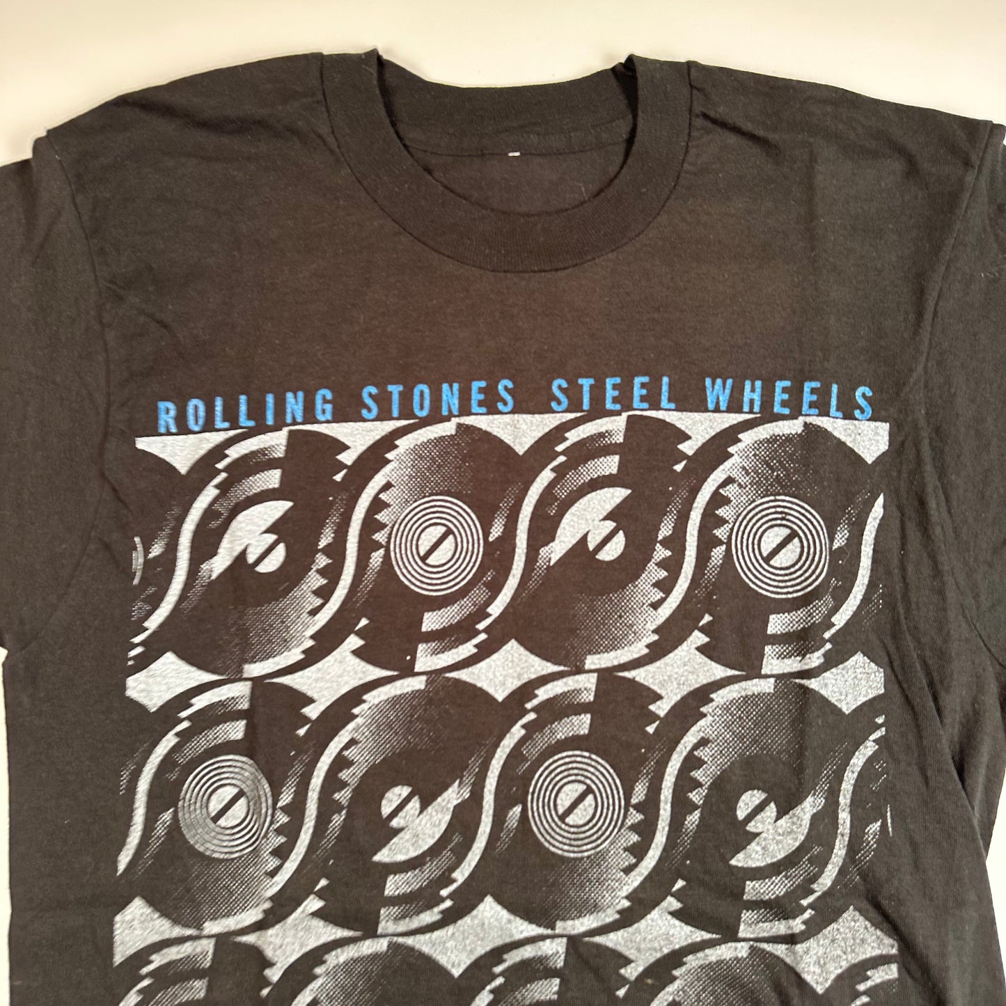 Vintage 1989 Rolling Stones Shirt Medium Steel Wheals