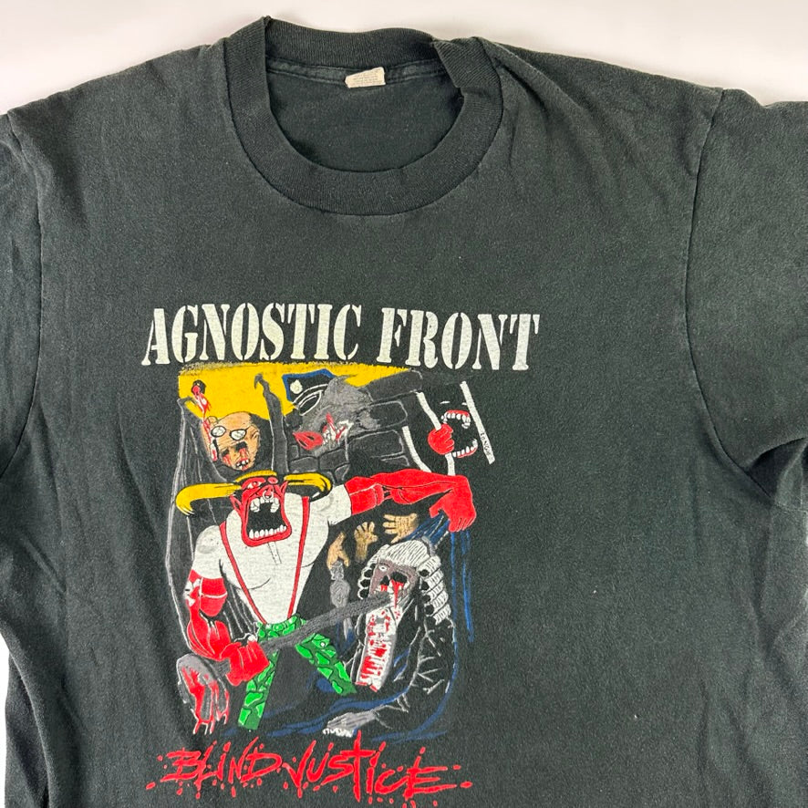 Vintage 1990 Agnostic Front Shirt XL Blind Justice