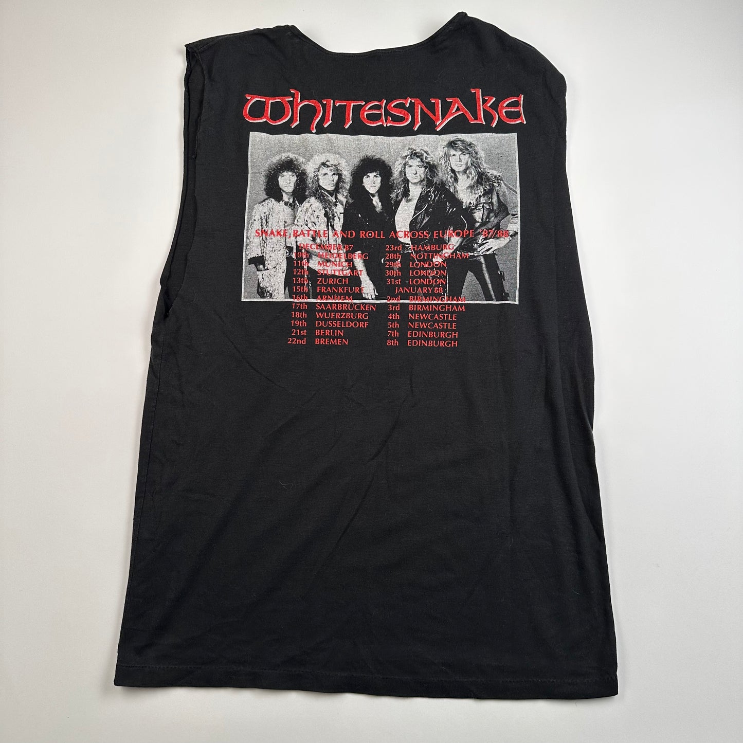 Vintage 1987 Whitesnake Sleeveless Shirt Medium Europe Tour 87' 88'