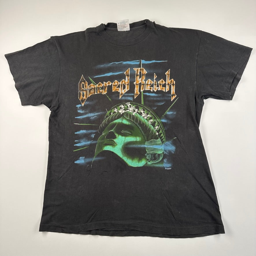 Vintage 90s Sacred Reich Shirt Large Lady Liberty