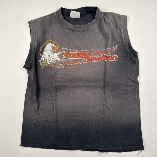 Vintage 80s Harley Davidson Sleeveless Shirt Medium American Speed Mancused