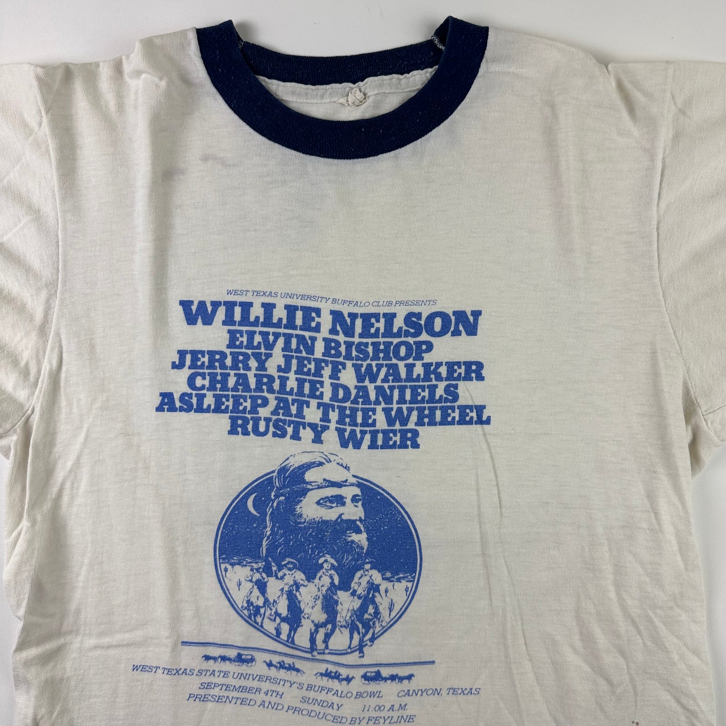 Vintage 70s Willie Nelson Ringer Shirt Medium