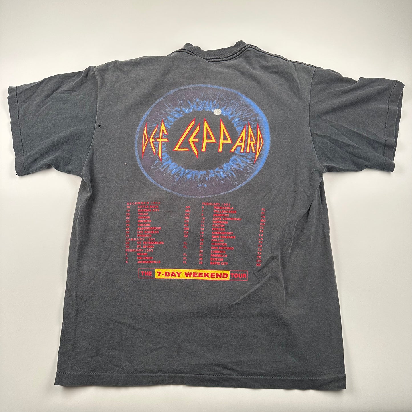 Vintage 1992 Def Leppard Shirt Large 7 Day Weekend