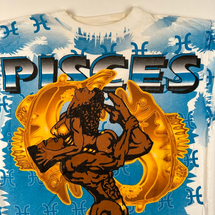 Vintage 90s Pisces Shirt XL All Over Print