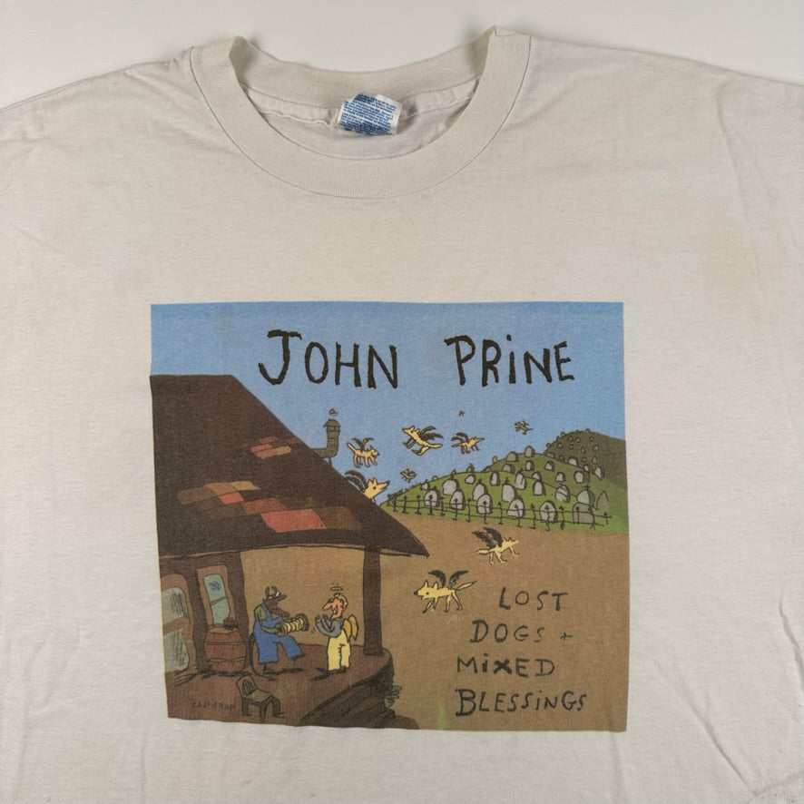 Vintage 90s John Prine Shirt XXL Lost Dogs Mixed Blessings