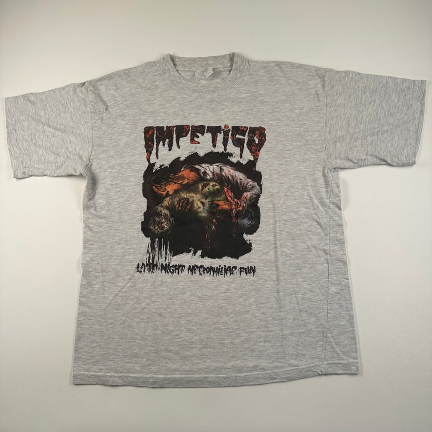 Vintage 90s Impetigo Shirt XL Late Night Necrophiliac Fun