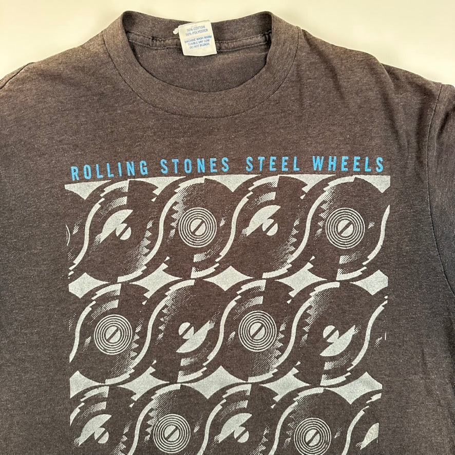 Vintage 1989 Rolling Stones Shirt XL Steel Wheals