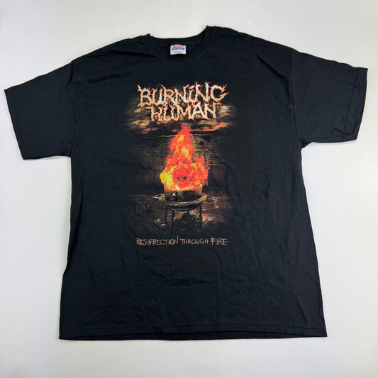 Vintage 2000s Burning Human Shirt XL Resurrection Through Fire