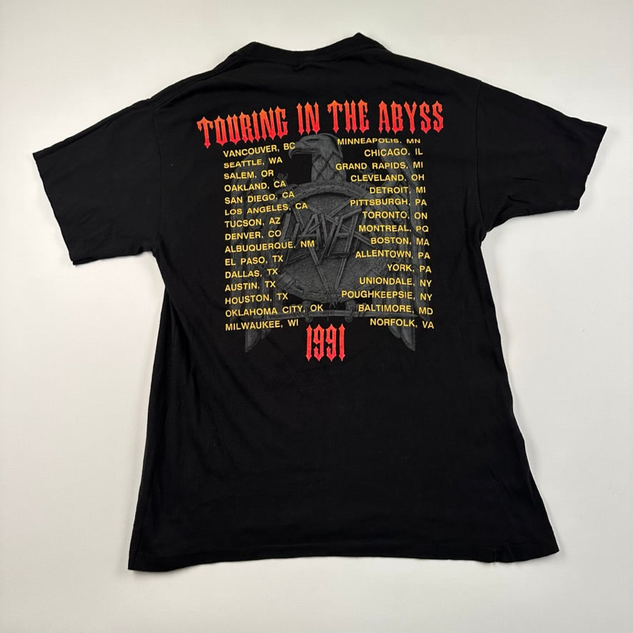 Vintage 1991 Slayer Shirt Medium Touring In The Abyss