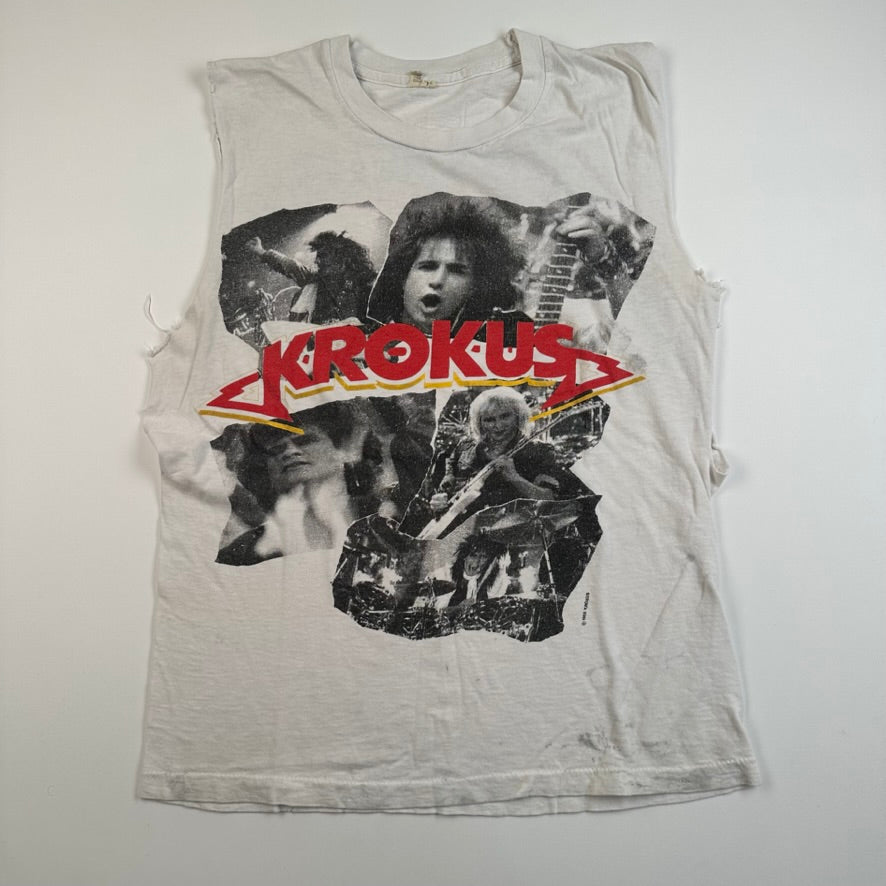 Vintage 1986 Krokus Sleeveless Shirt Medium Change Of Address