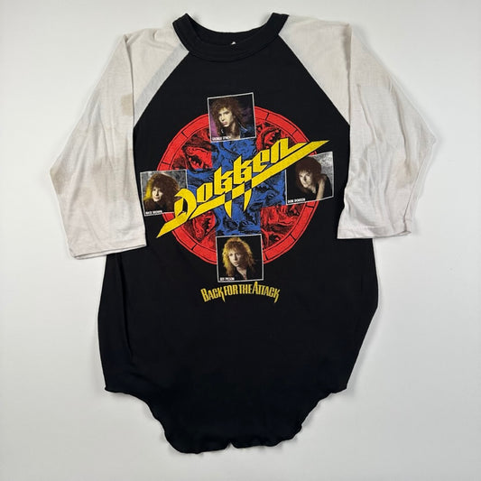 Vintage 1987 Dokken Shirt Large Back For The Attack