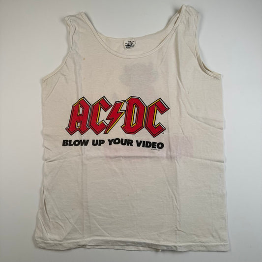 Vintage 1988 AC/DC Tank Top Shirt Large Blow Up Your Video