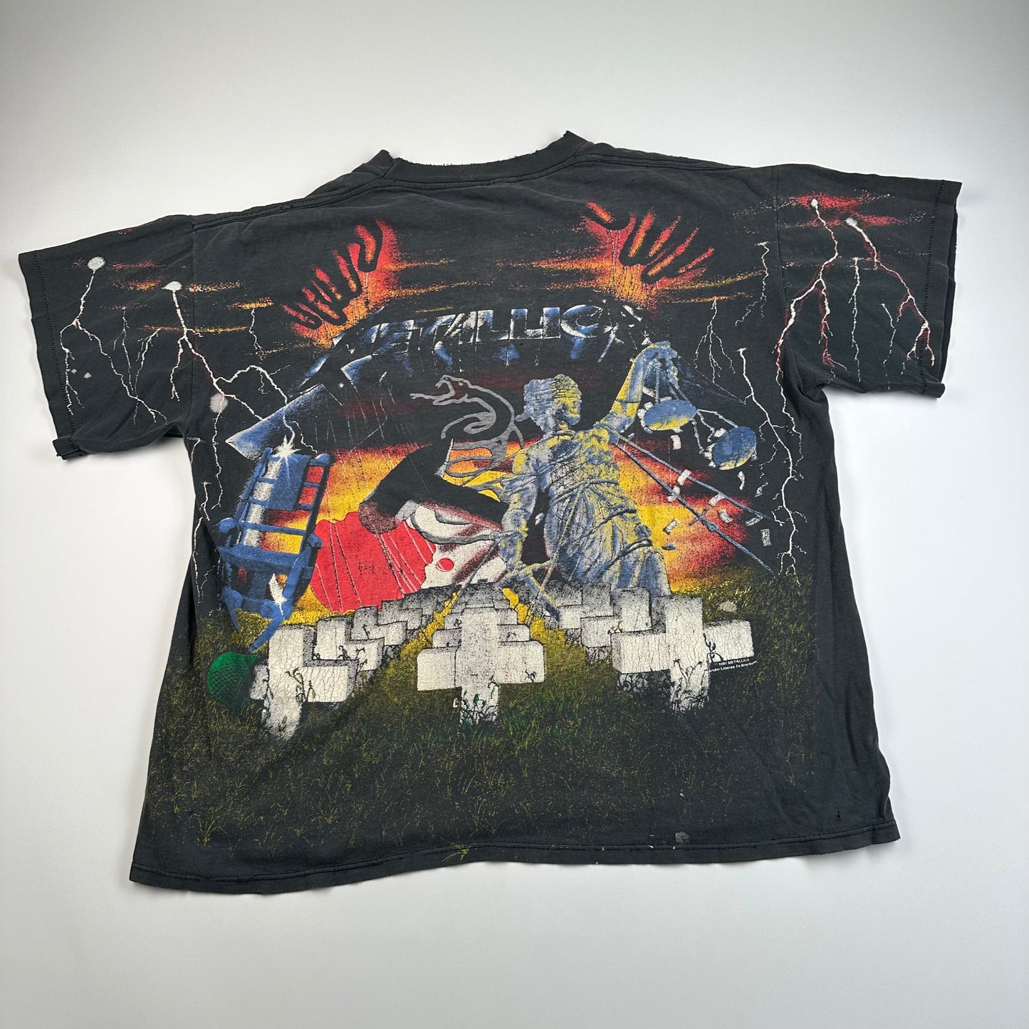 Vintage 1991 Metallica Shirt Large All Over Print