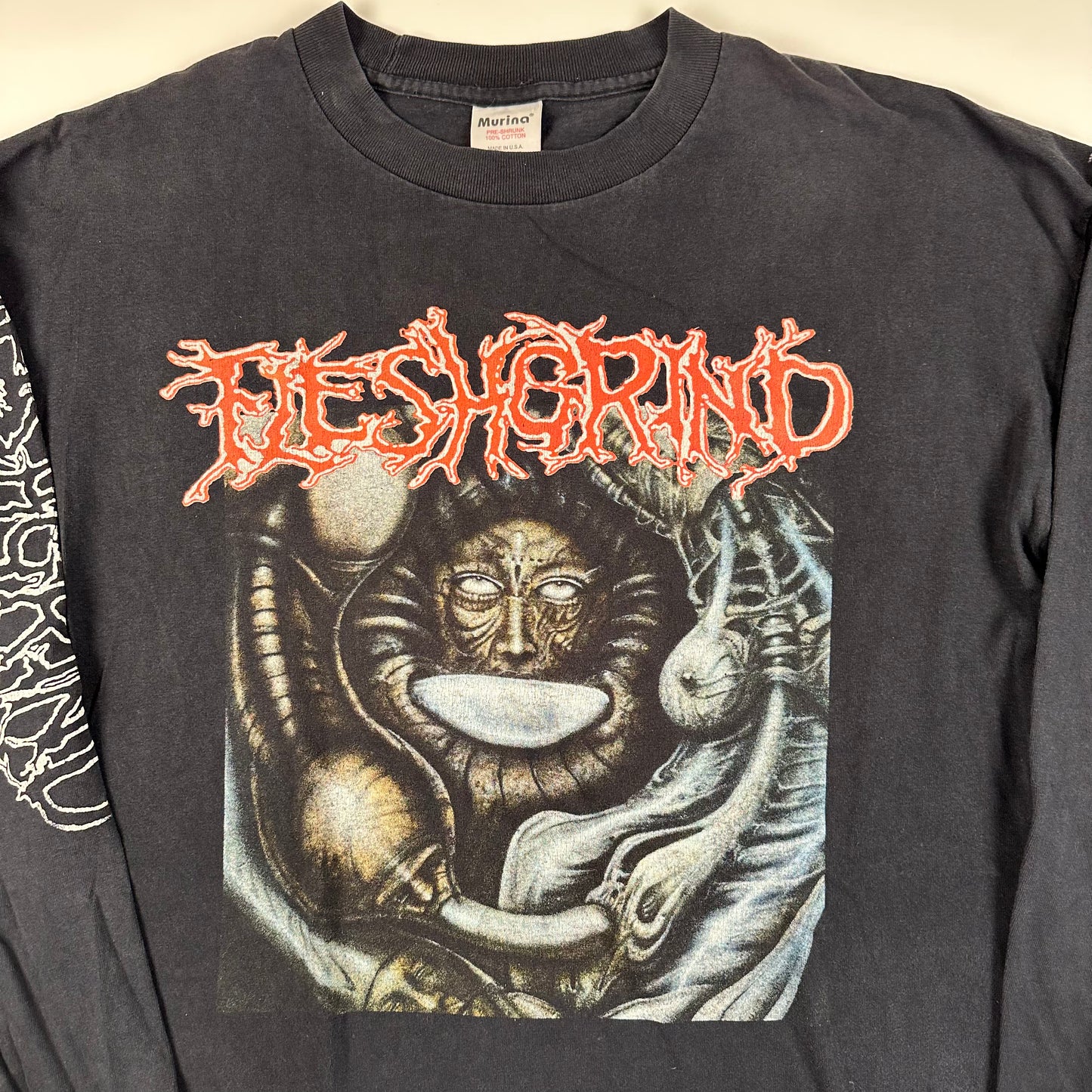 Vintage 90s Fleshgrind Long Sleeve Shirt XL Destined For Defilement