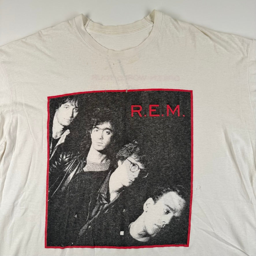 Vintage 1989 R.E.M Shirt XL Green World Tour