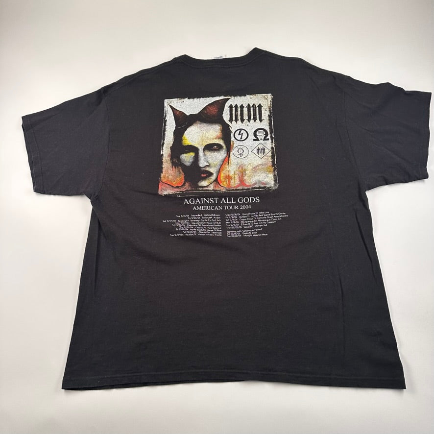 ミュージシャン Marilyn Manson Against All Gods Tour 04 Vintage Marilyn Manson Shirt 2004 Against All Gods American