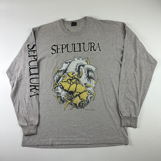 Vintage 1994 Sepultura Long Sleeve Shirt XL Chaos A.D.