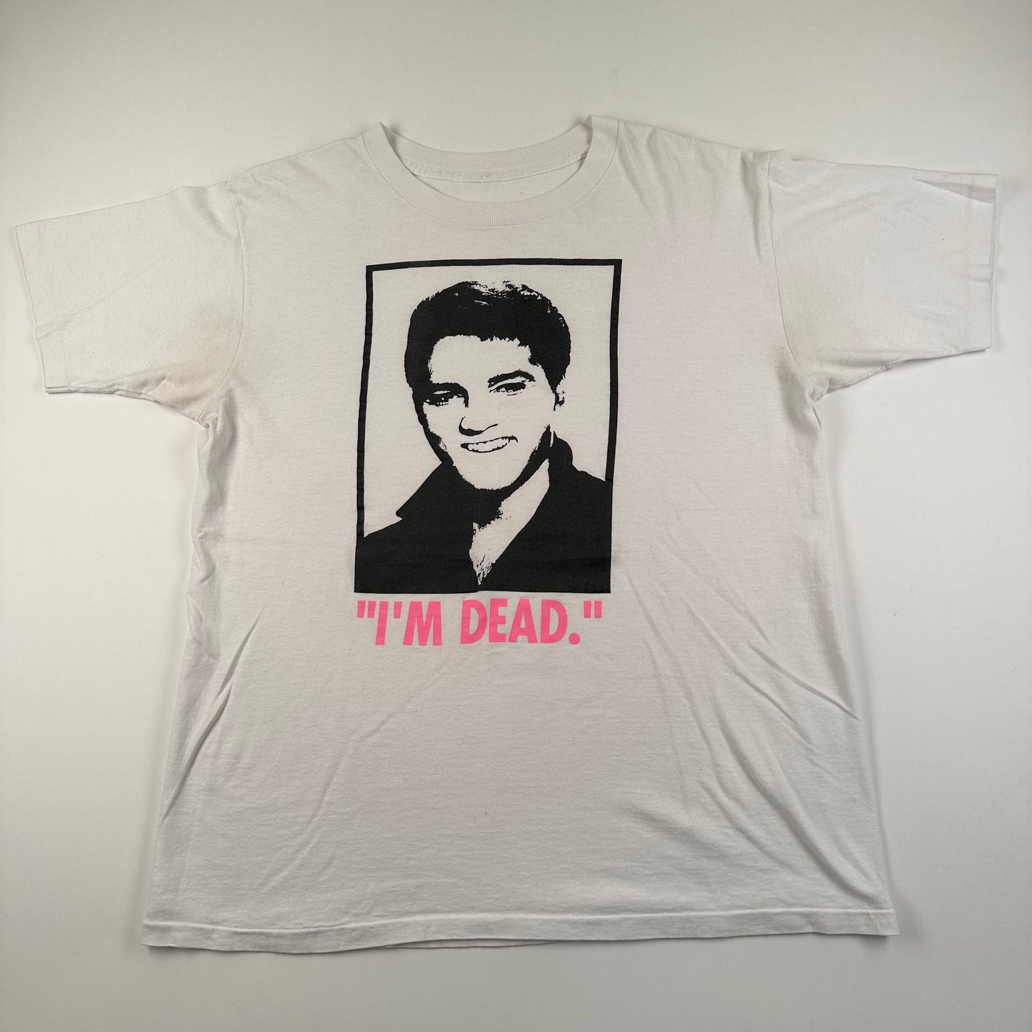 Vintage 90s Elvis Presley Shirt Large "I'm Dead"