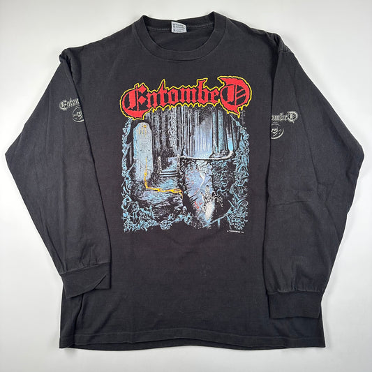 Vintage 1991 Entombed Long Sleeve Shirt XL Left Hand Path