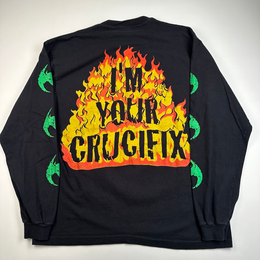 Vintage 90s Overkill Long Sleeve Shirt XL I'm Your Crucifix