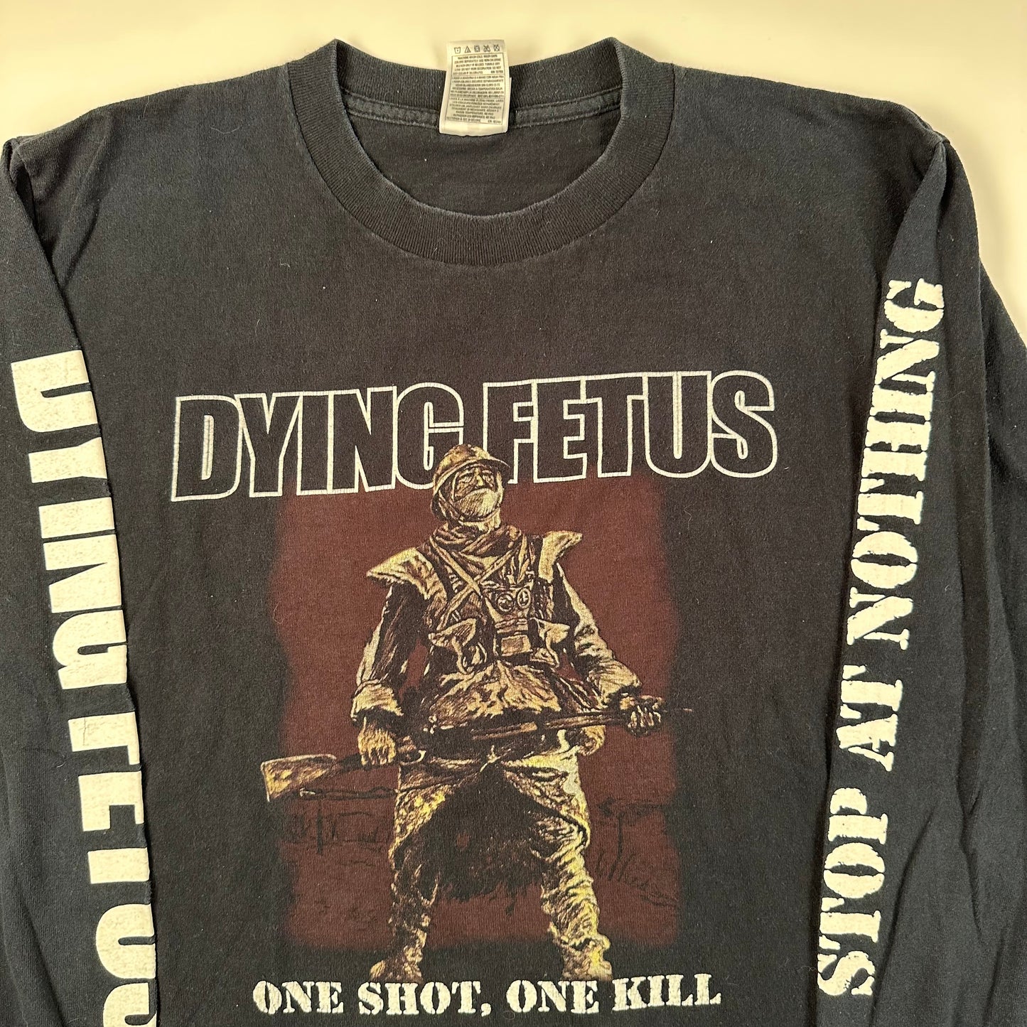 Vintage 2003 Dying Fetus Long Sleeve Shirt Large One Shot One Kill